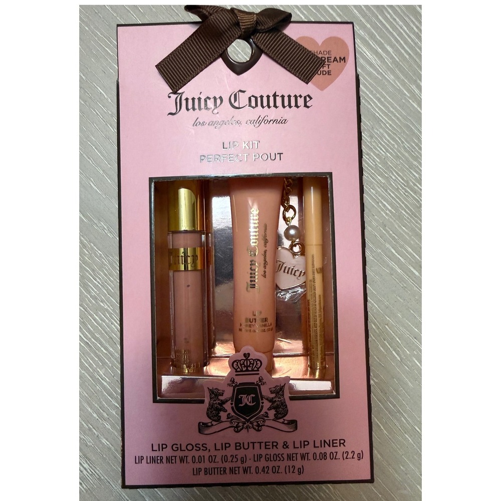 Juicy Couture Perfect Pout Lip Kit Daydream Soft Nude Gloss Butter Liner Set